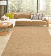 handmade Traditional Kafkaz Beige Tan Hand Knotted RECTANGLE 100% WOOL area rug 9 x 12